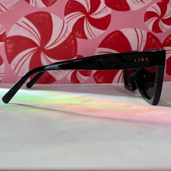 AIRE Abstraction Black Square Sunglasses Khaki Polarized Lens Unisex NWOT - Picture 5 of 6